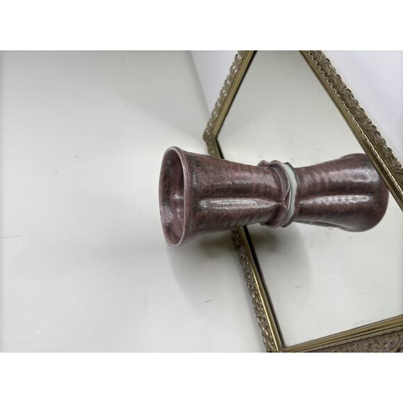 Unique Vintage Purple Gray Signed Pottery Vase - Picture 10 of 10